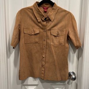 Sundance, genuine, leather shirt, size 8
